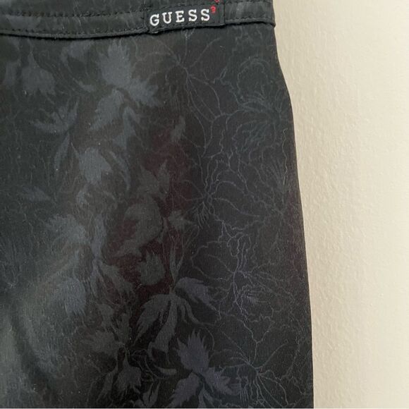 Guess Vintage Pants Black Jacquard Textured Trousers Size 30 Bootcut - Picture 5 of 7